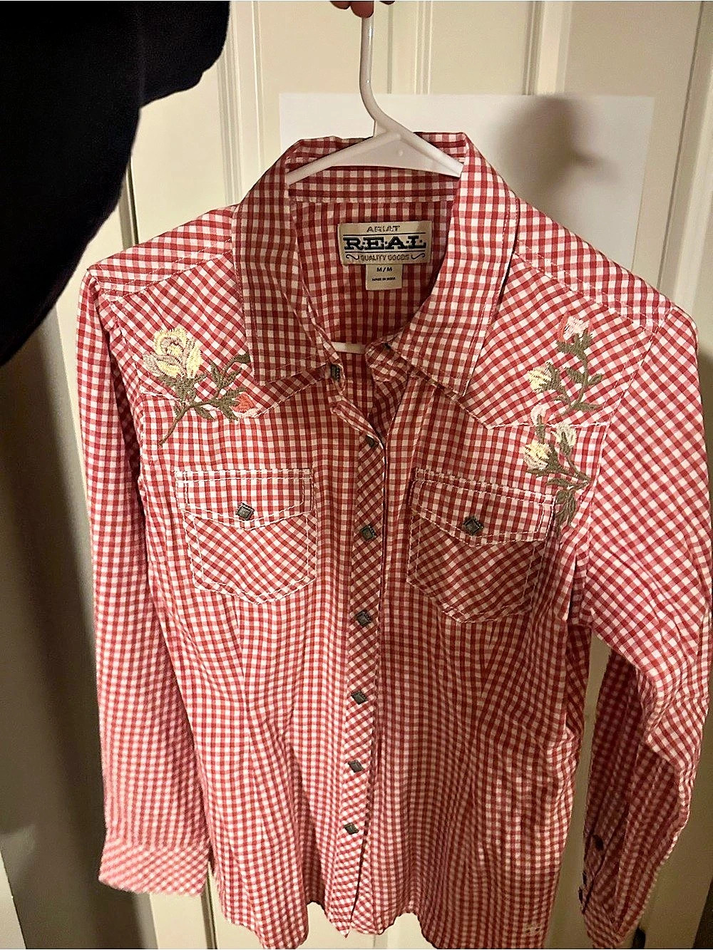 Ariat Women's Gingham Button Down Shirt Size Medium